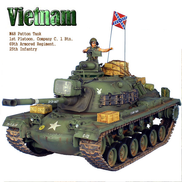 VN024 US M48A3 PATTON TANK AND COMMANDER 69th ARMOURED REGT. 25th