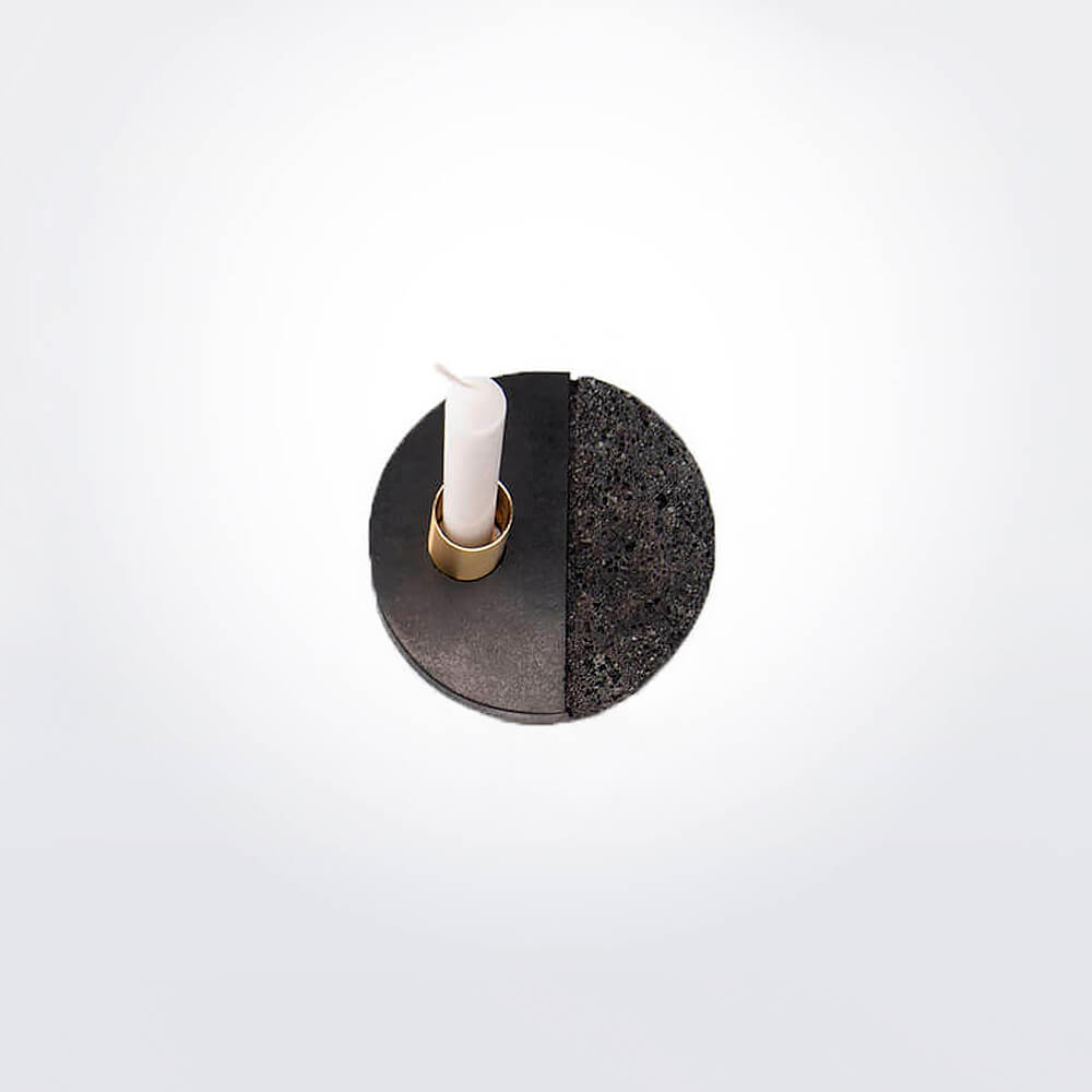 SMALL LAVA ROCK CANDLE HOLDER PLATE Maison Numen