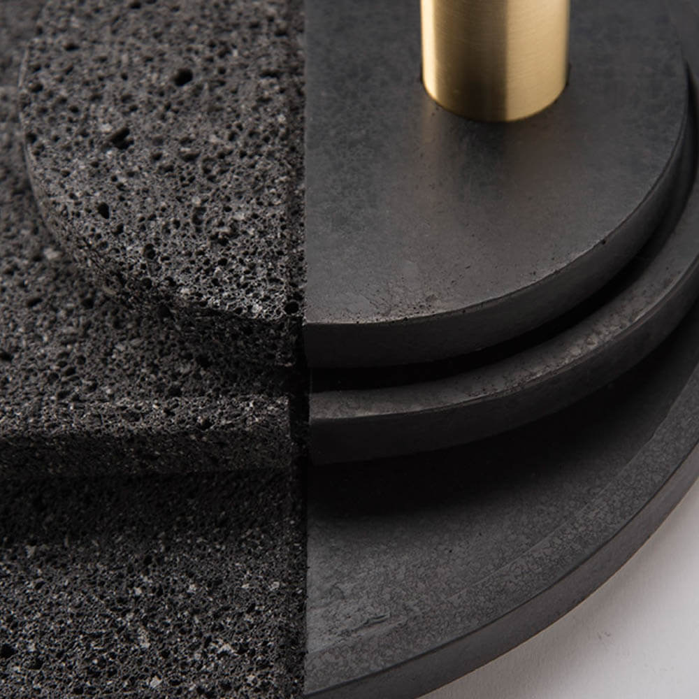 SMALL LAVA ROCK CANDLE HOLDER PLATE Maison Numen