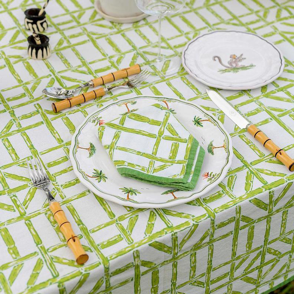 Green Bamboo Napkin Set Shop Exclusive Pieces at Maison Numen