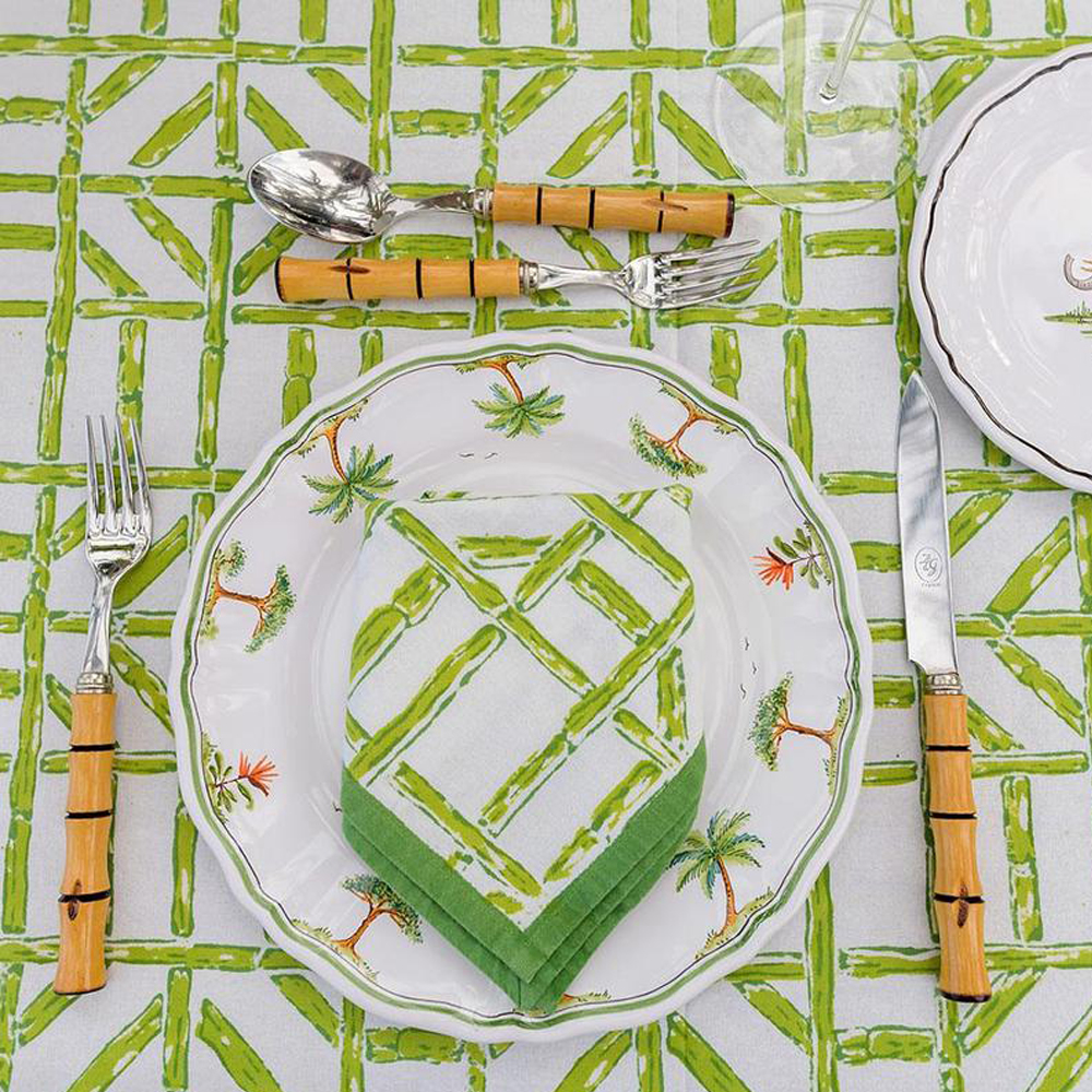 Green Bamboo Napkin Set Shop Exclusive Pieces at Maison Numen