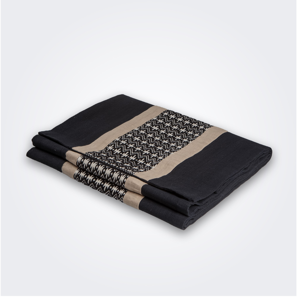 Cotton Black Table Runner Maison Numen