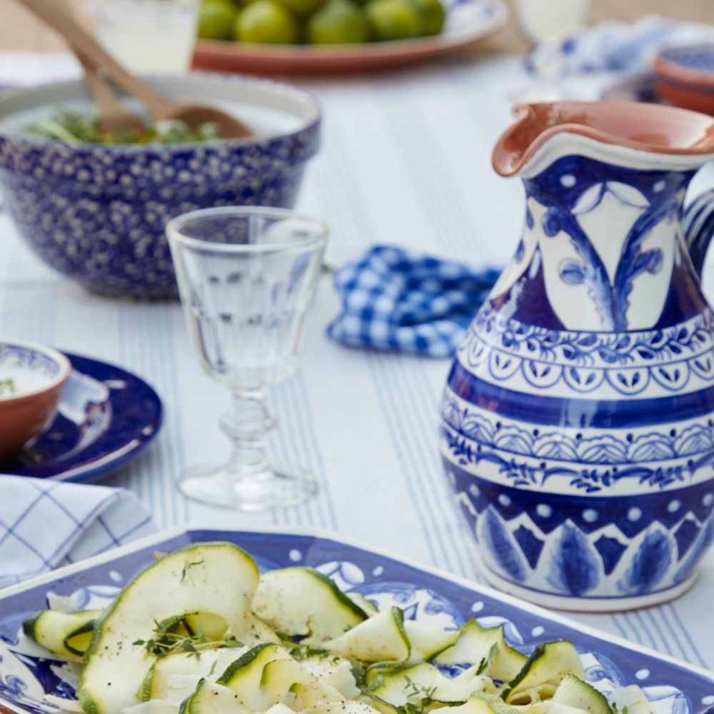 Blue and White Floral Terracotta Pitcher See More Ceramic Pitchers Here
