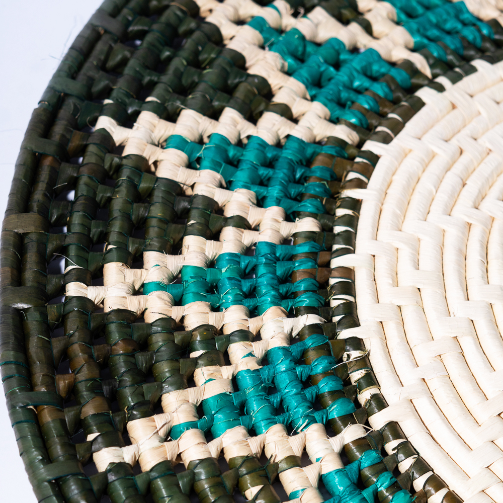 Round Green Palm Placemat Shop artisan made baskets