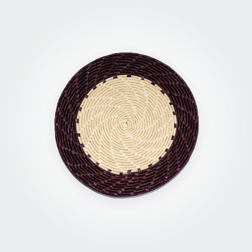 Round Eggplant Palm Placemat Shop artisan made tableware