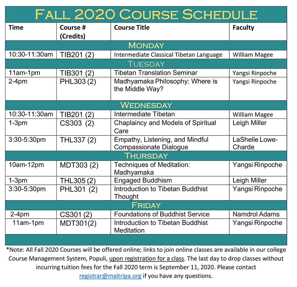 city college schedule fall 2023 Make Your Practice Your Life Current Semester Course Schedule