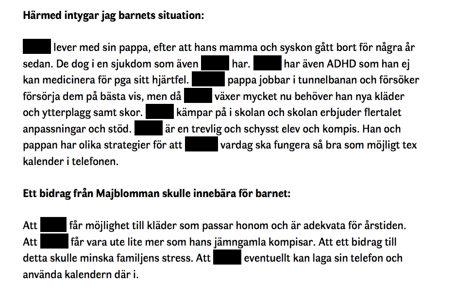 För dig som ska skriva intyg Majblomman