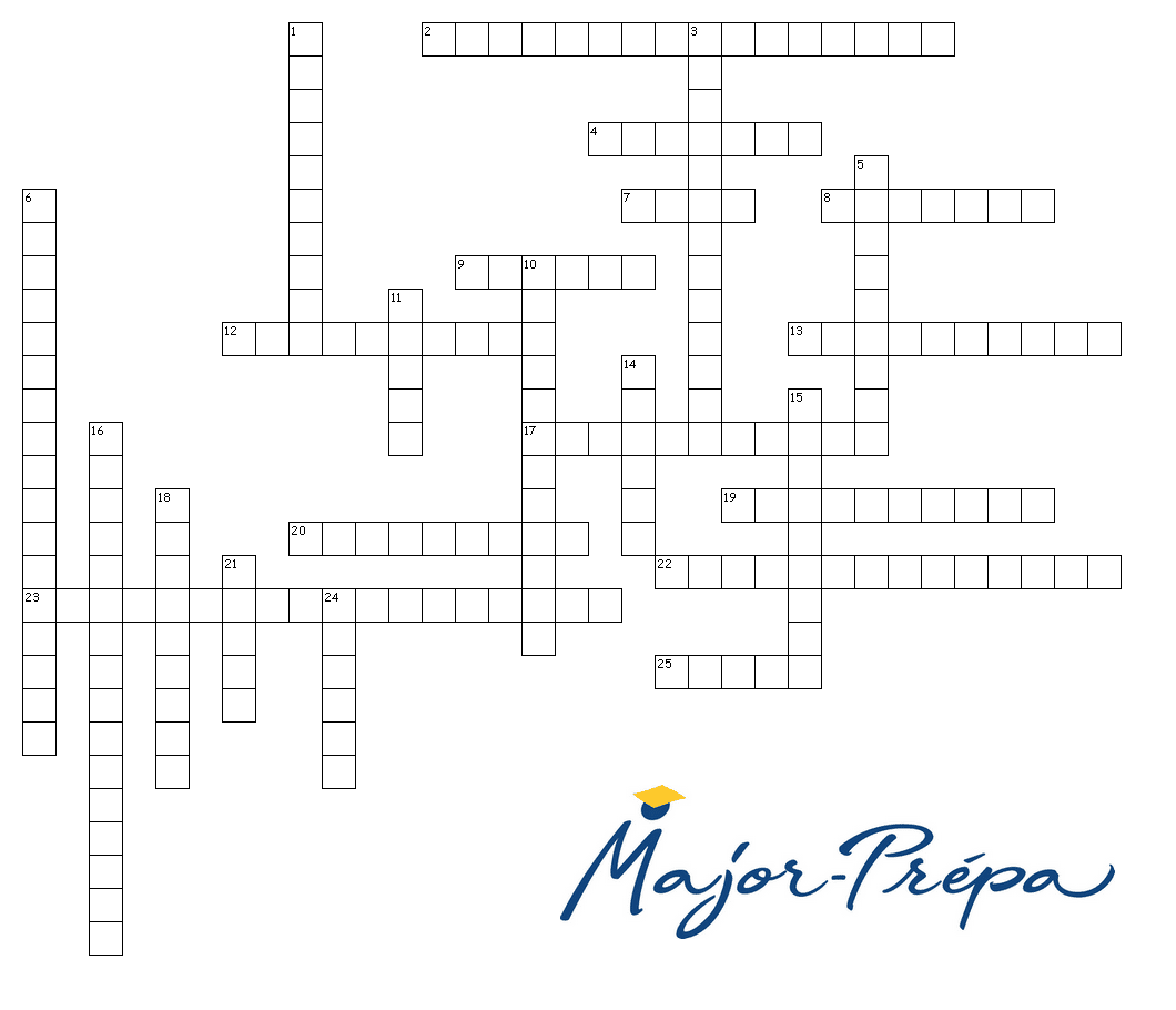Mots croisés en allemand Économie Major Prépa