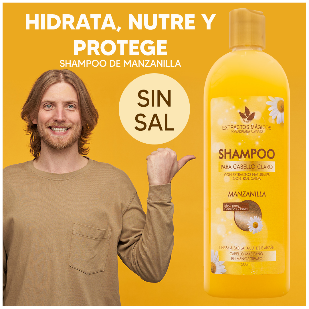 SHAMPOO DE MANZANILLA SIN SAL EXTRACTOS MAGICOS MAJOSALUD
