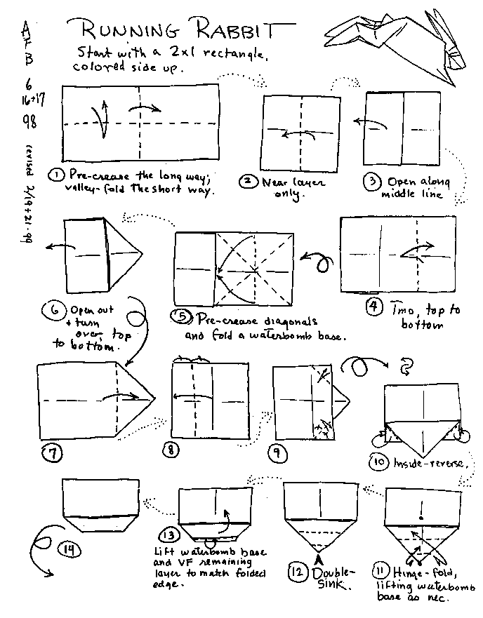 Origami Easter Bunny Basket Diagram In A Book Origami