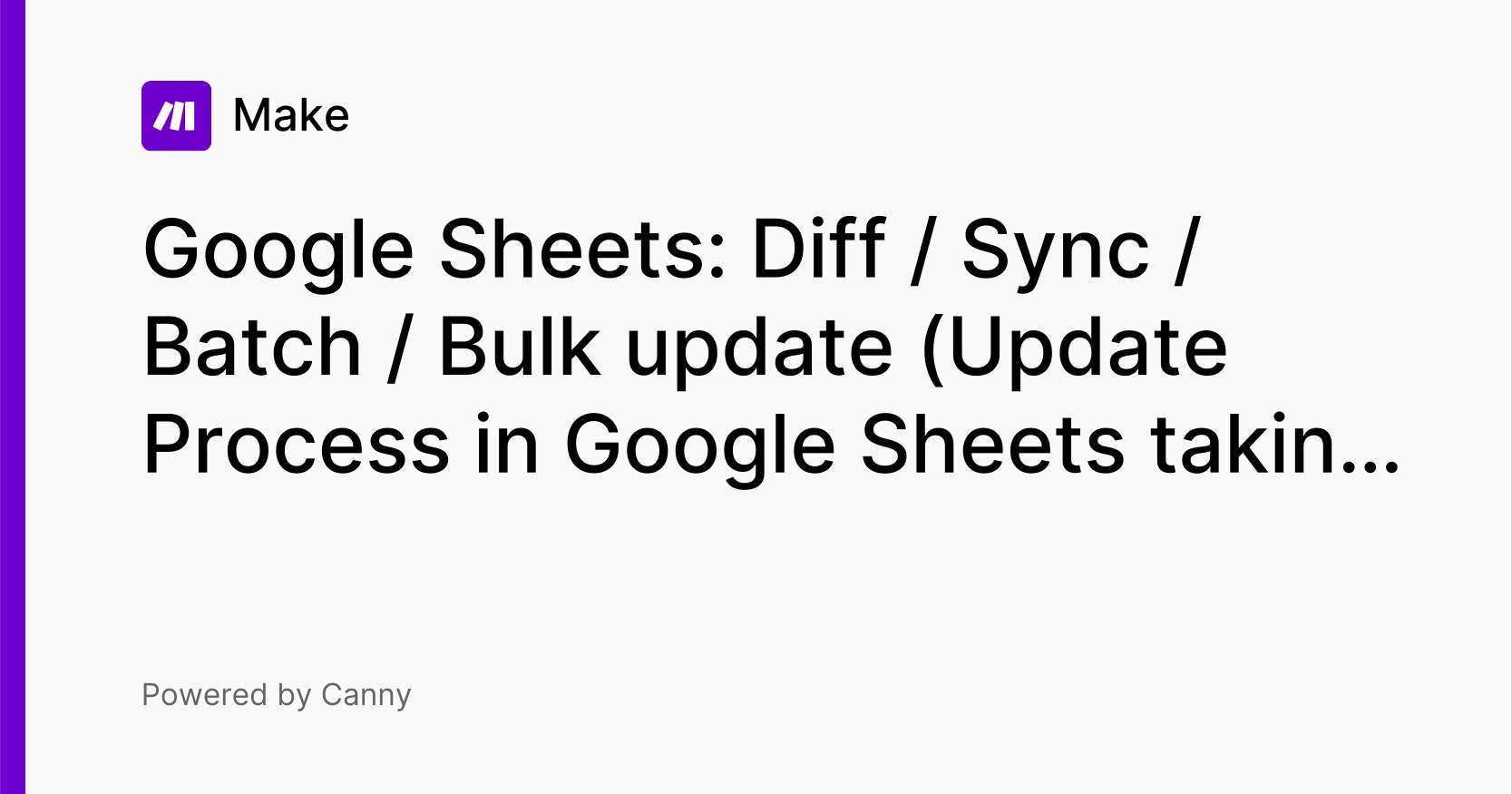 Google Sheets Diff / Sync / Batch / Bulk update (Update Process in