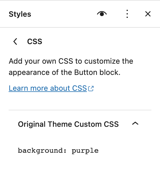 Custom CSS for global styles and per block Make WordPress Core