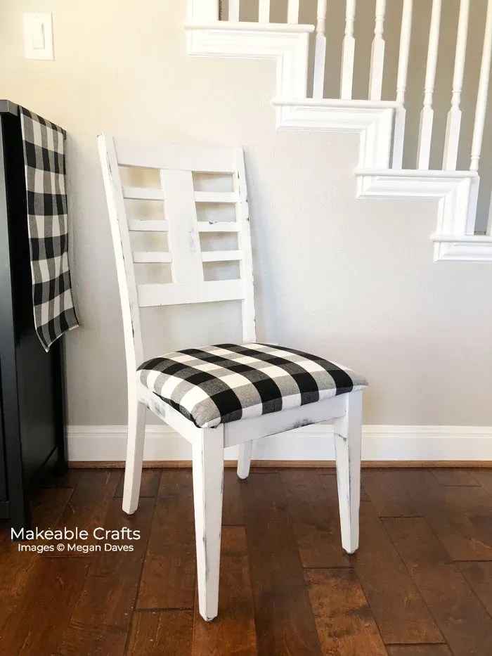 How to Reupholster a Kitchen Chair on a Budget Makeable Crafts