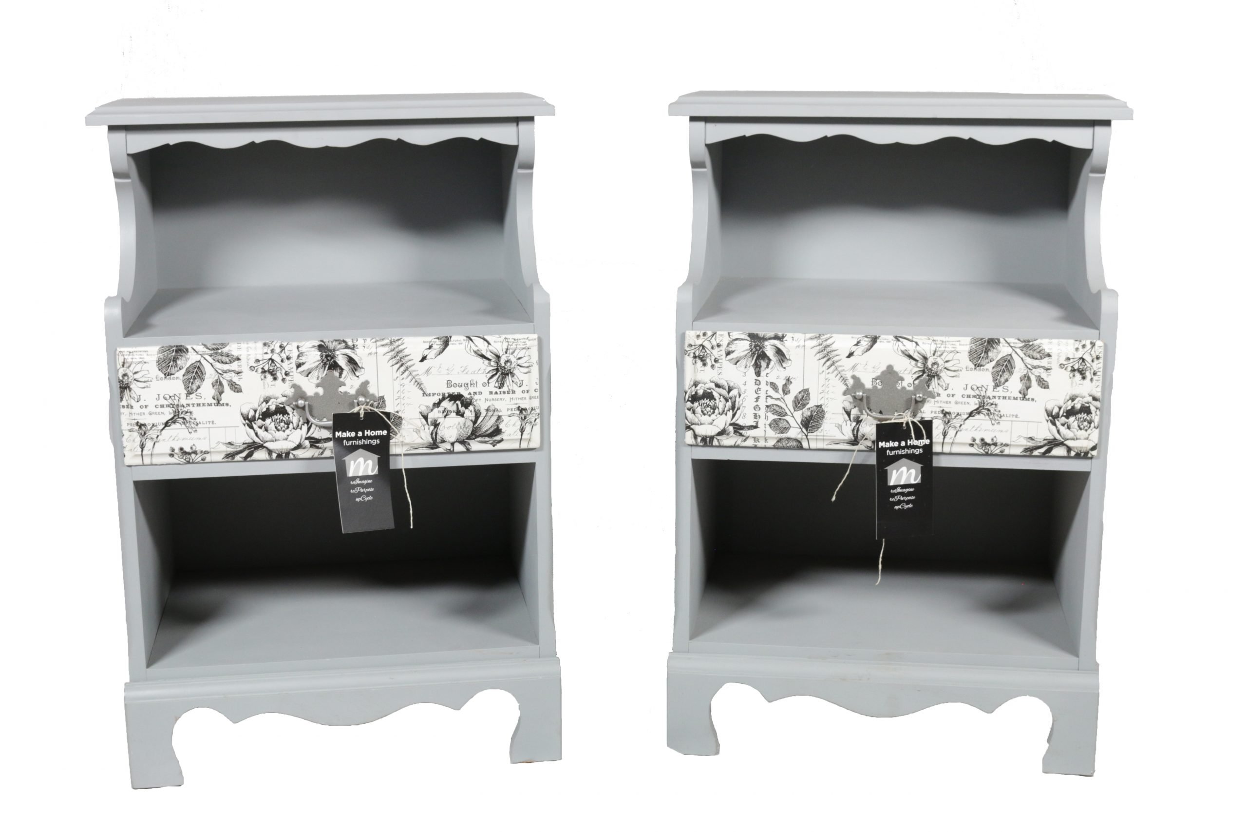 Blue Gray White Nightstand Make a Home Furnishings