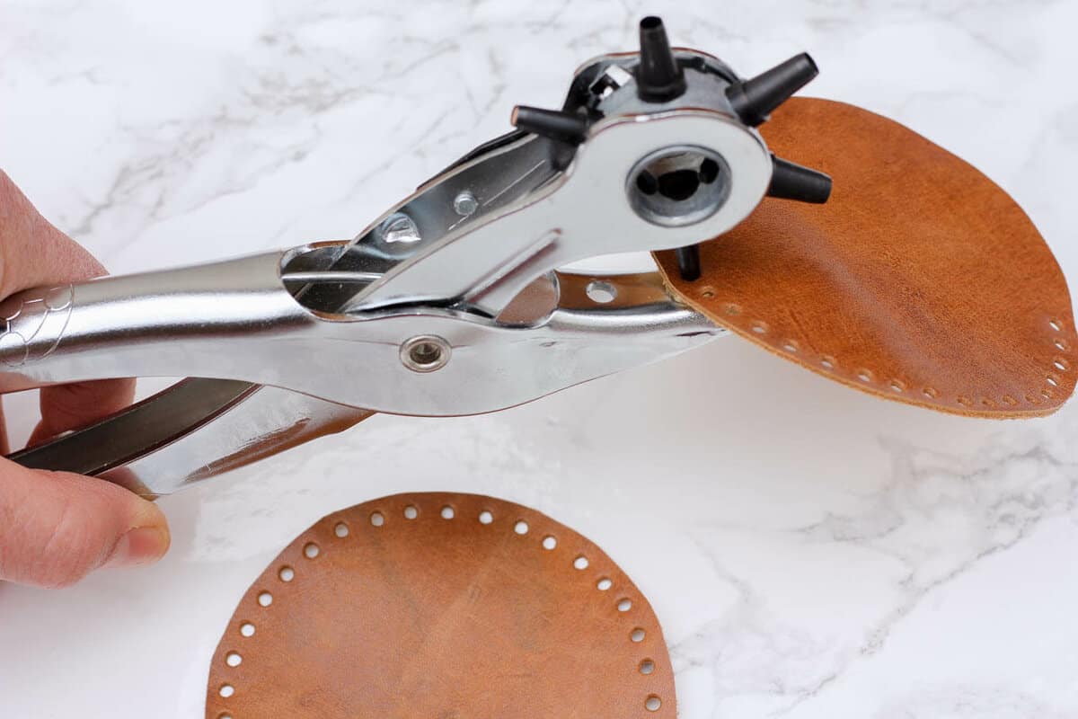 Masculine DIY Leather + Crochet Coasters Free Pattern