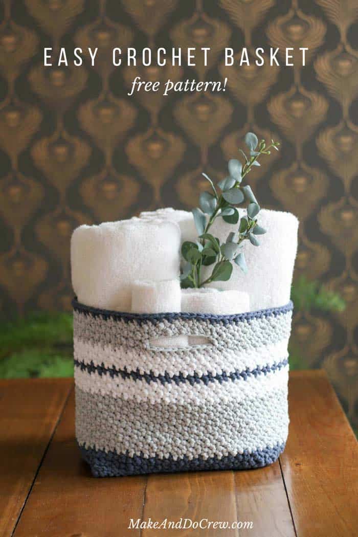 The Jacqueline Easy Crochet Basket Pattern Make & Do Crew
