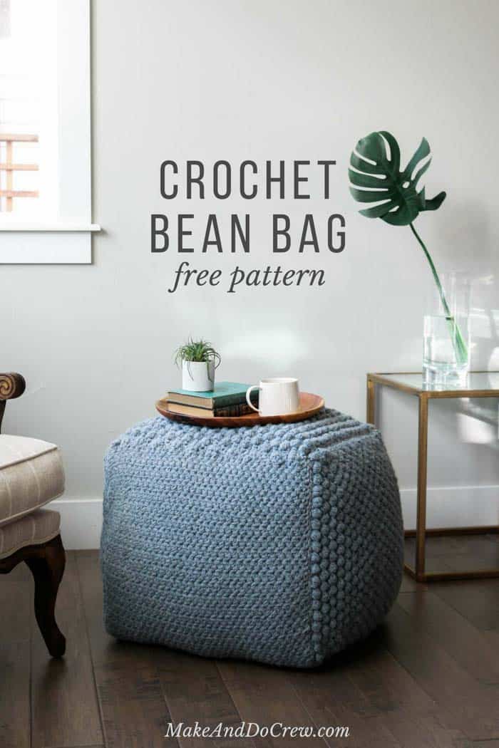 Free Crochet Pouf Pattern modern, textured + economical!