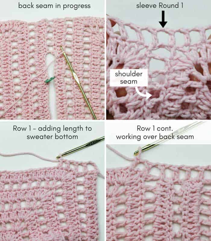Girls Crochet Cardigan w/ Pockets Free Pattern Sizes Newborn14