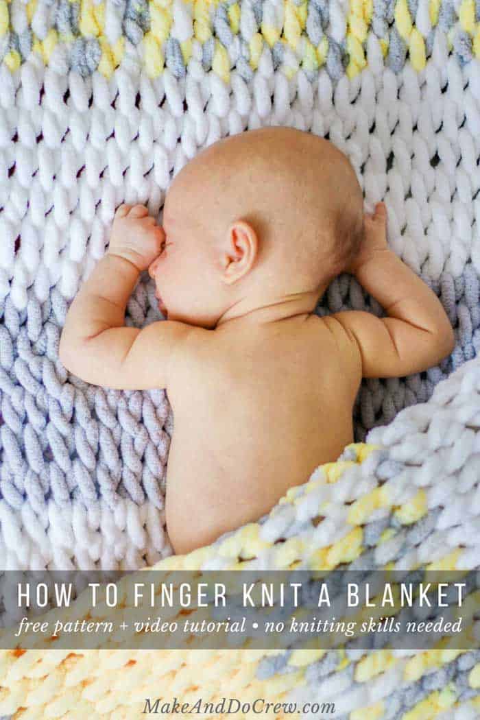 Free Loop Yarn Finger Knitting Blanket Pattern + Tutorial for Beginners
