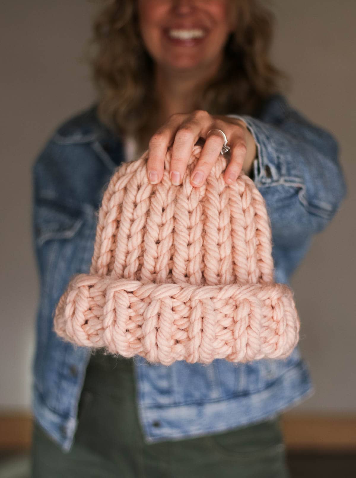 1.5 Hour Free Chunky Hat Knitting Pattern