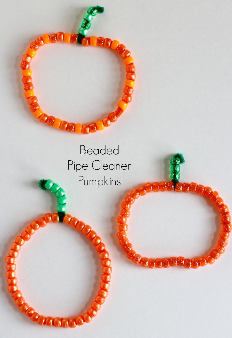 Simple Beaded Pipe Cleaners Pumpkins Make and Takes
