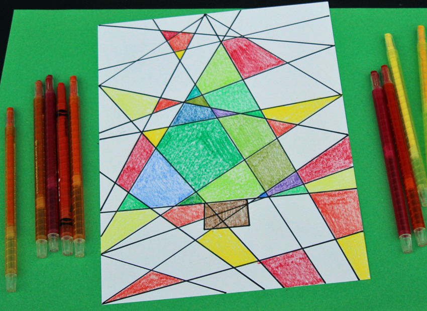 Abstract Christmas Tree Coloring Project Make and Takes