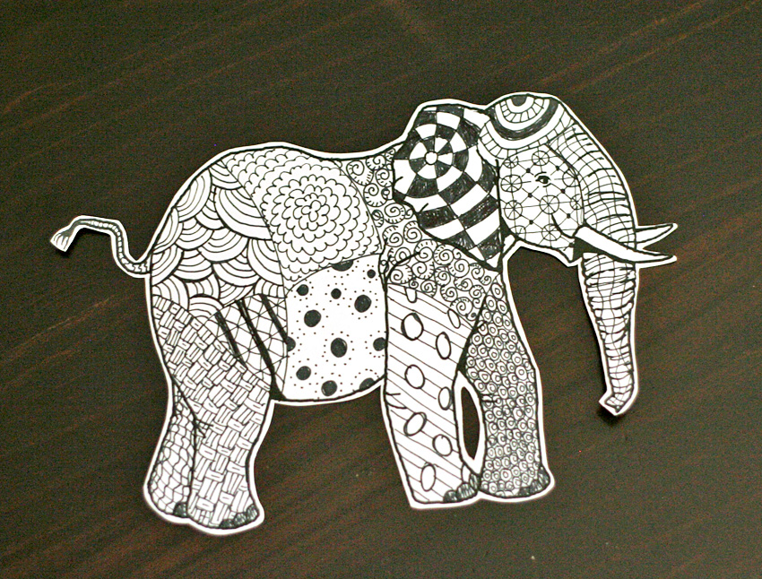 Drawing Zentangle Elephants Make and Takes