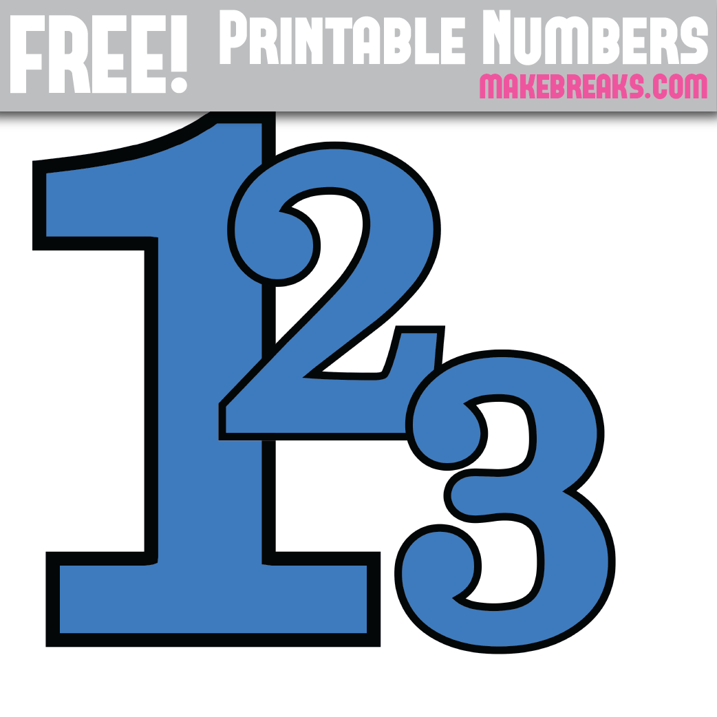 Blue With Black Edge Printable Numbers 0 9 Make Breaks