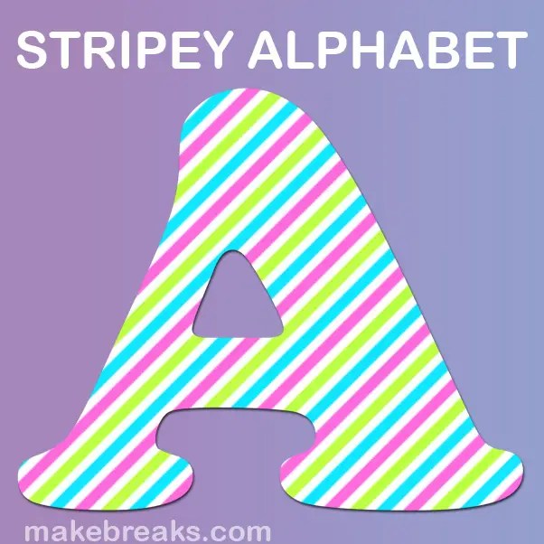 Stripe Pastel Free Printable Alphabet Make Breaks