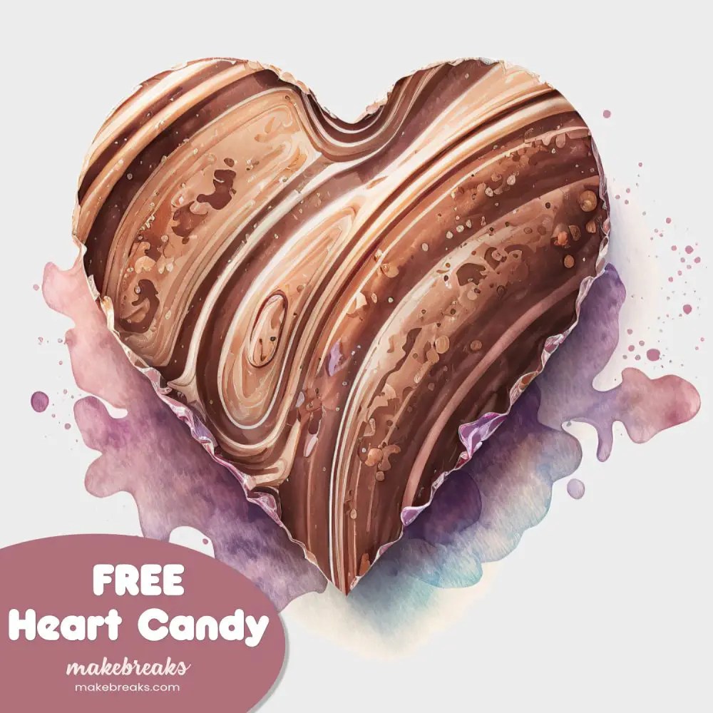 Free Printable Heart Shape Candy Illustration - Make Breaks