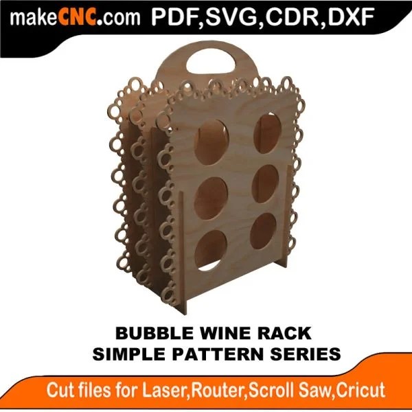 Bubble Wine Rack 3D Puzzle, Laser Cut, Scroll Saw, CNC Router