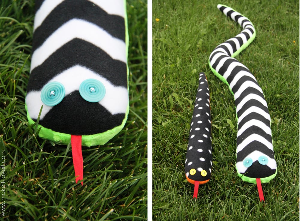 Stuffed Toy Snakes......soft and cuddly!! Make It & Love It