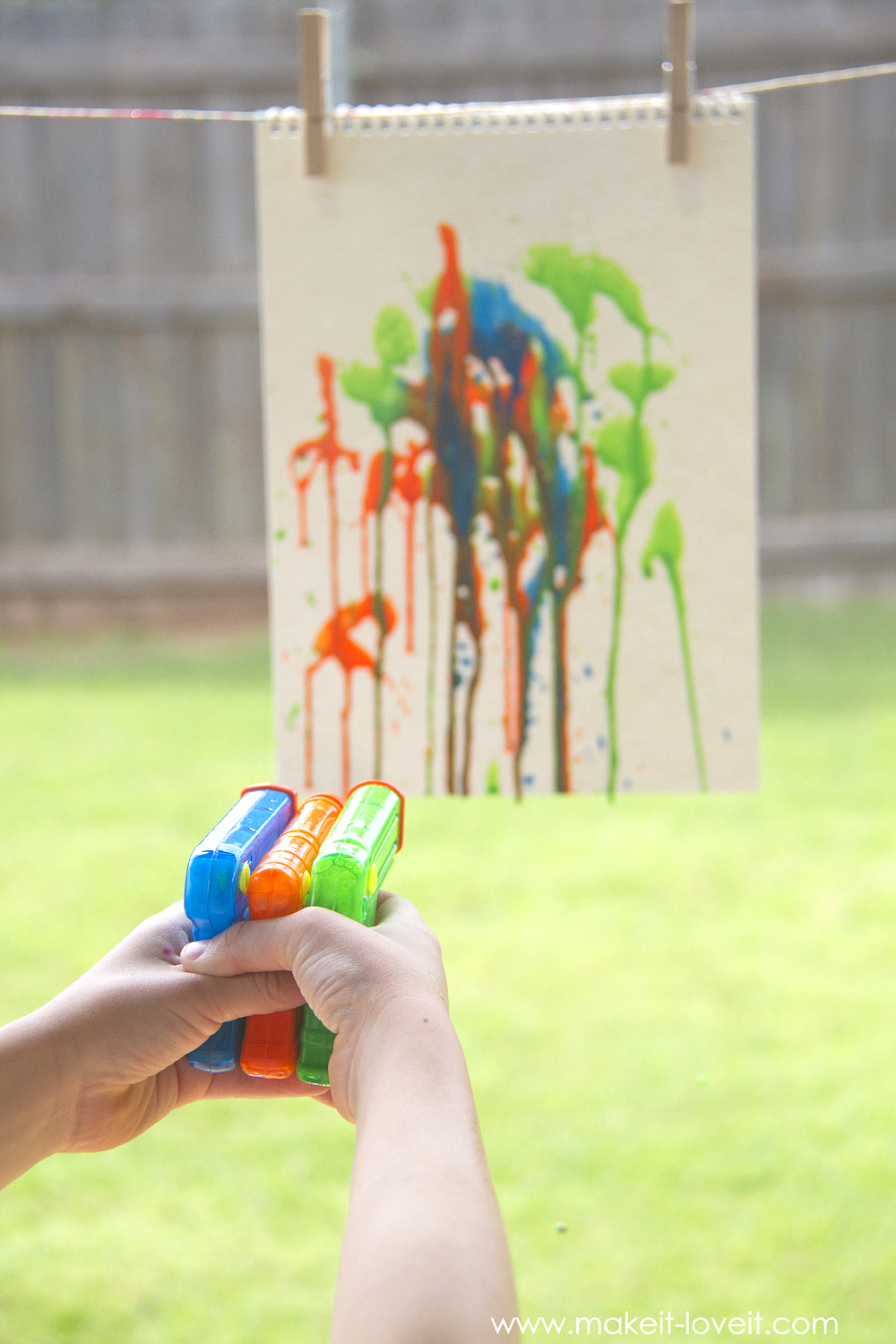 Squirt Gun Watercolor Painting....a fun summer project!! Make It