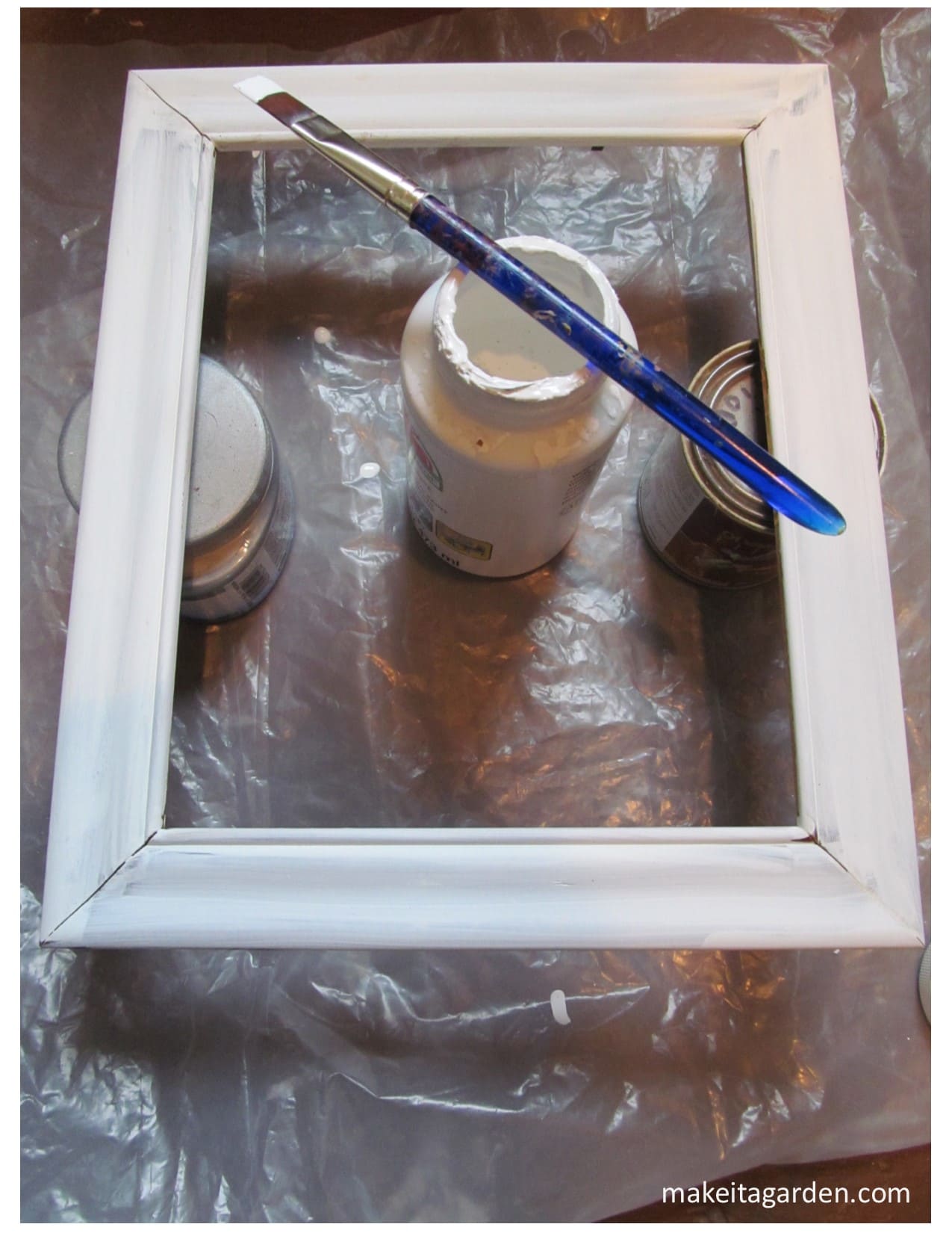 Easy Picture Frame Glass Art, no special tools needed Make it a Garden
