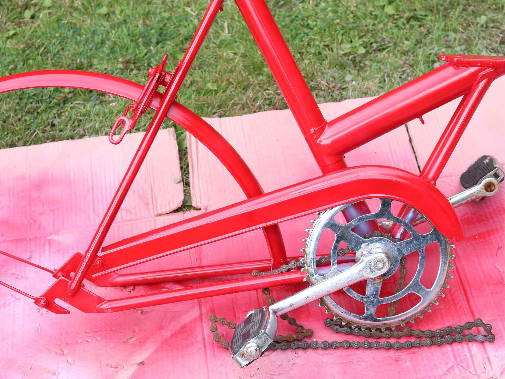 Vintage Bike Frame Sprayed Rustoleum Spray Paint