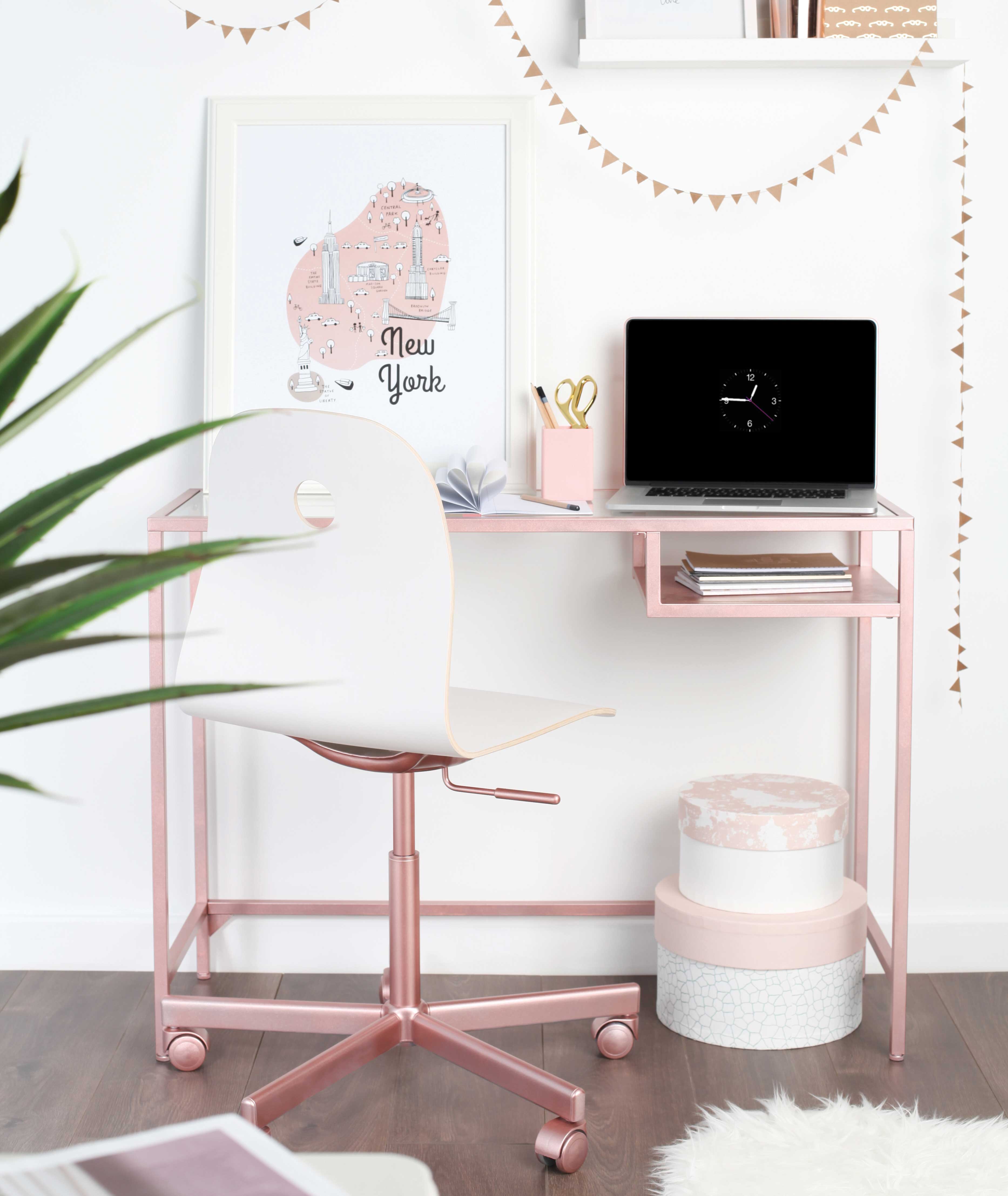 MetallicRoseGoldDesk Rustoleum Spray Paint