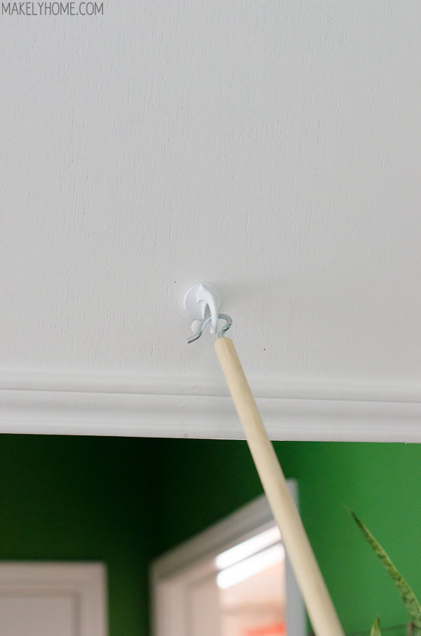 how to replace an old, dirty attic cord with a cheap and easy hook and
