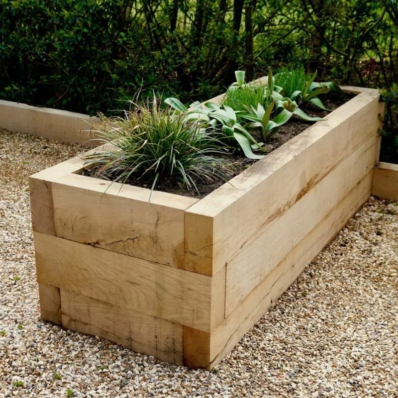 Oak Sleeper Raised Flower Bed Kits MakeMeSomethingSpecial