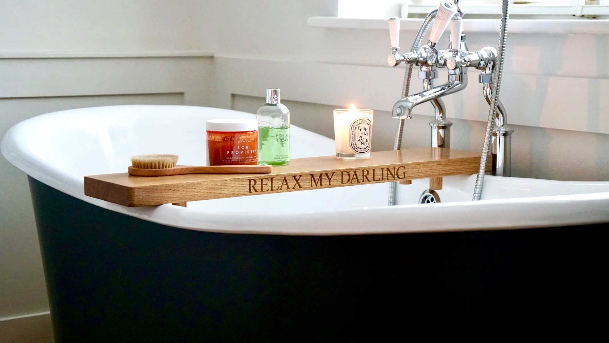 Personalised Wooden Bath Caddy