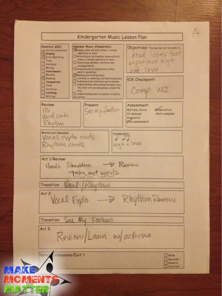 FREE! - My Elementary Music Lesson Plan Template - Make Moments Matter
