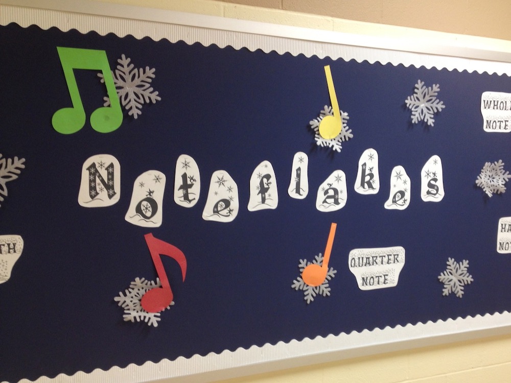 Noteflakes! Snowthemed Winter Bulletin Board Make Moments Matter