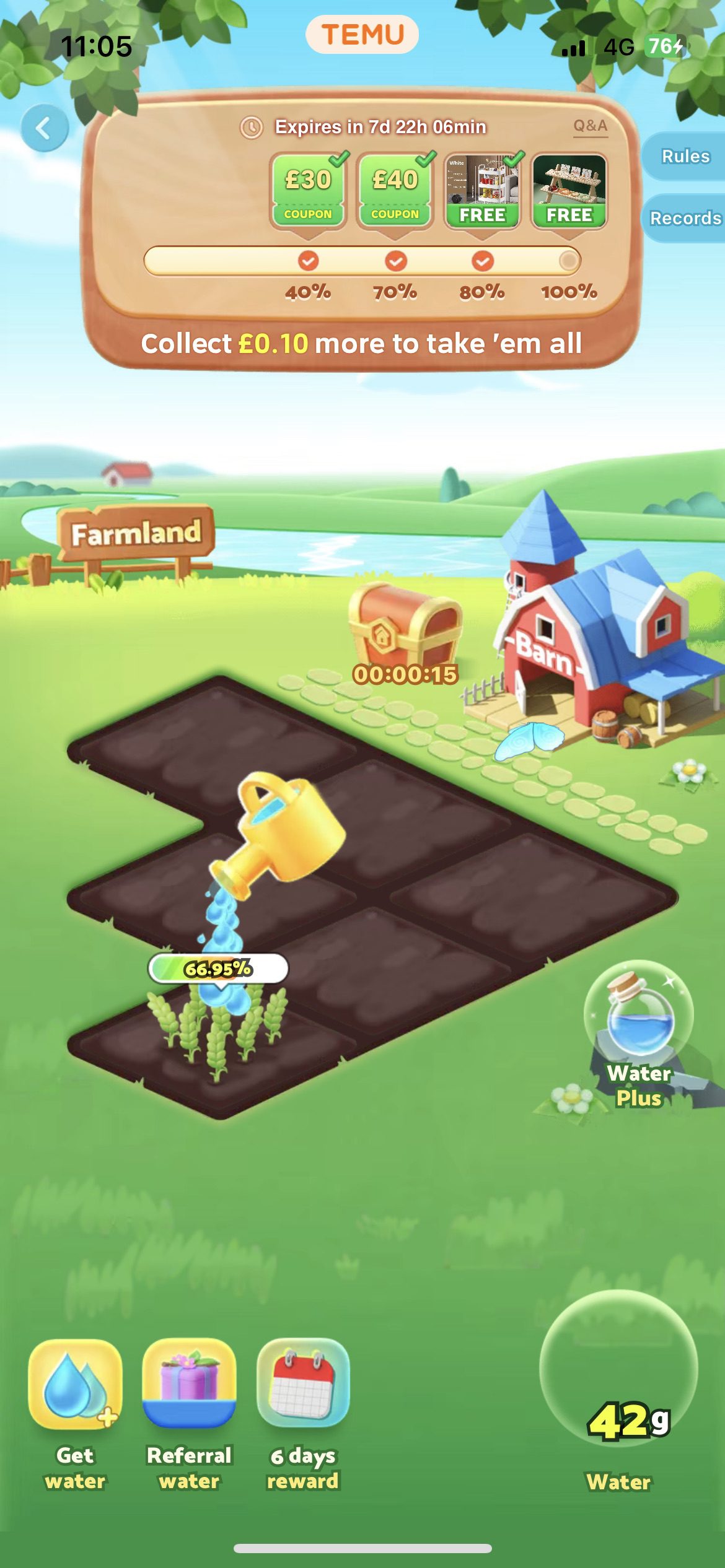 Temu Farmland game Make Money Without A Job