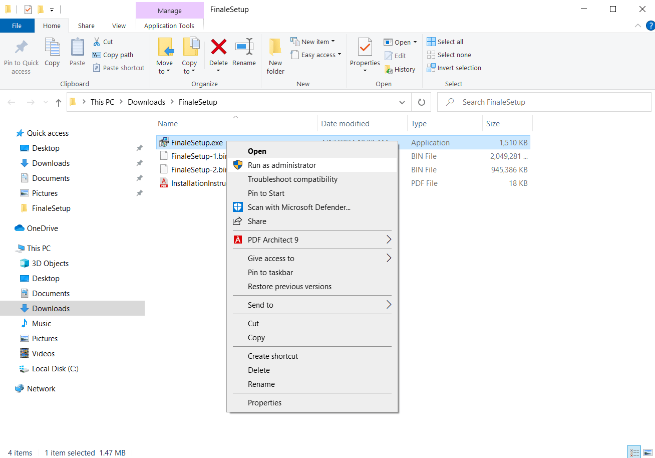 "Access Denied" Error Message from Finale Installer (Windows) – Finale