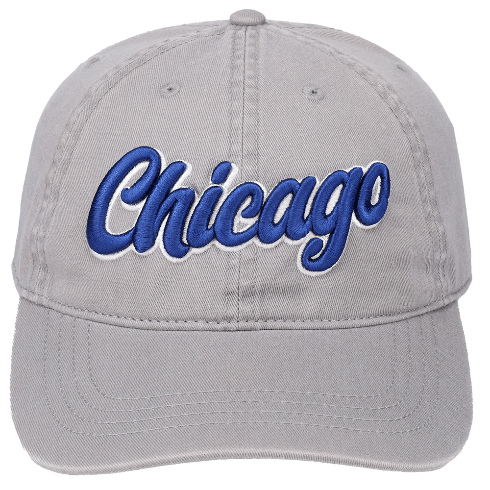 Chicago 3D Script Logo Cap America i1002 Gray Make My Cap