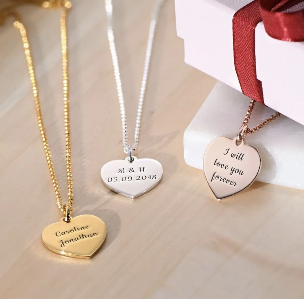 Buy Personalized Engraved Heart Necklace Online in Dubai Make My Present