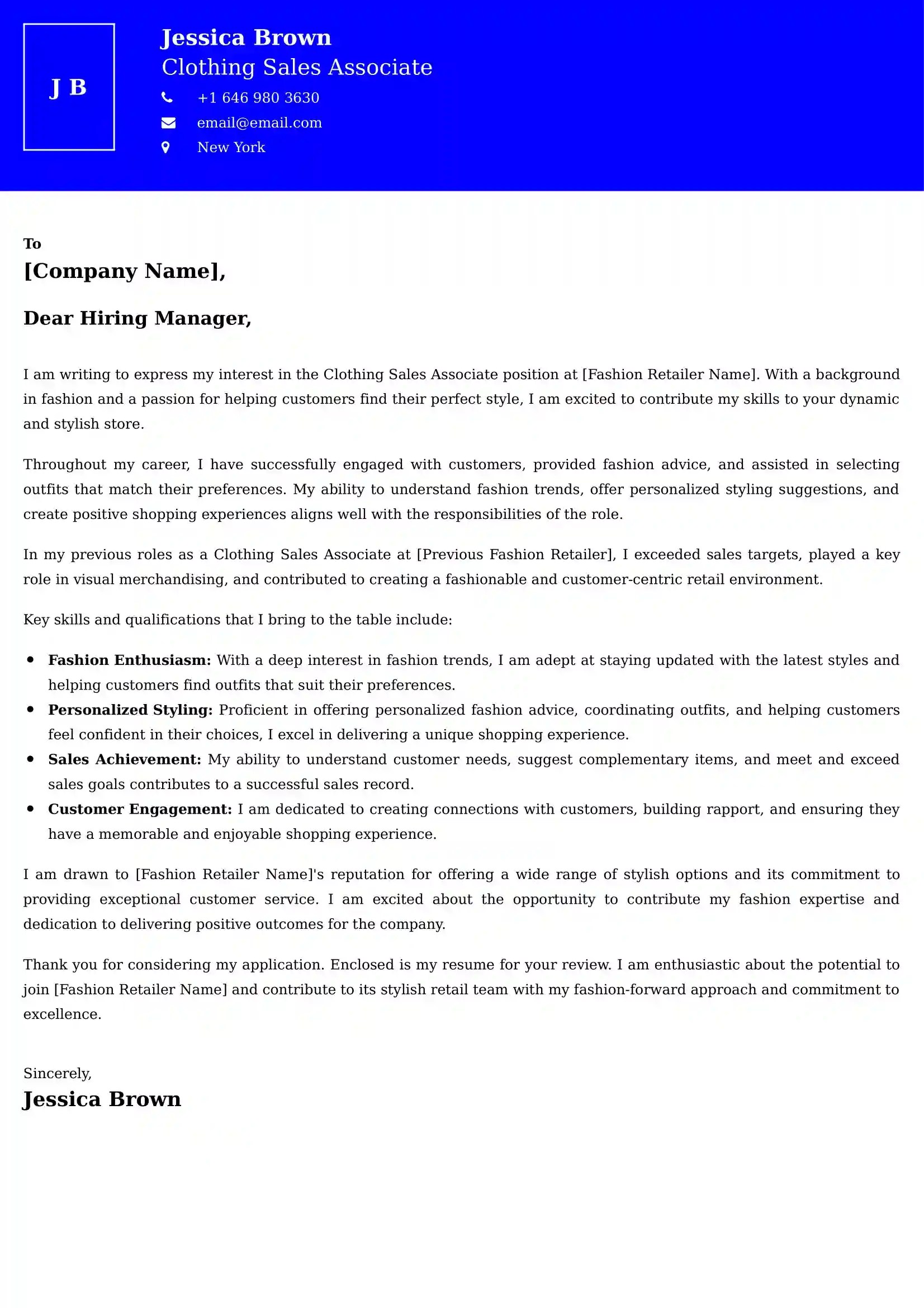 Retail Cover Letter Examples 50+ Samples & Tips