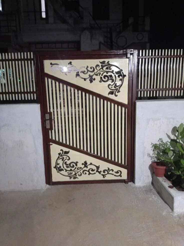 cnc plasma simple curl main gate jali svg/dxf design Makerbhawan