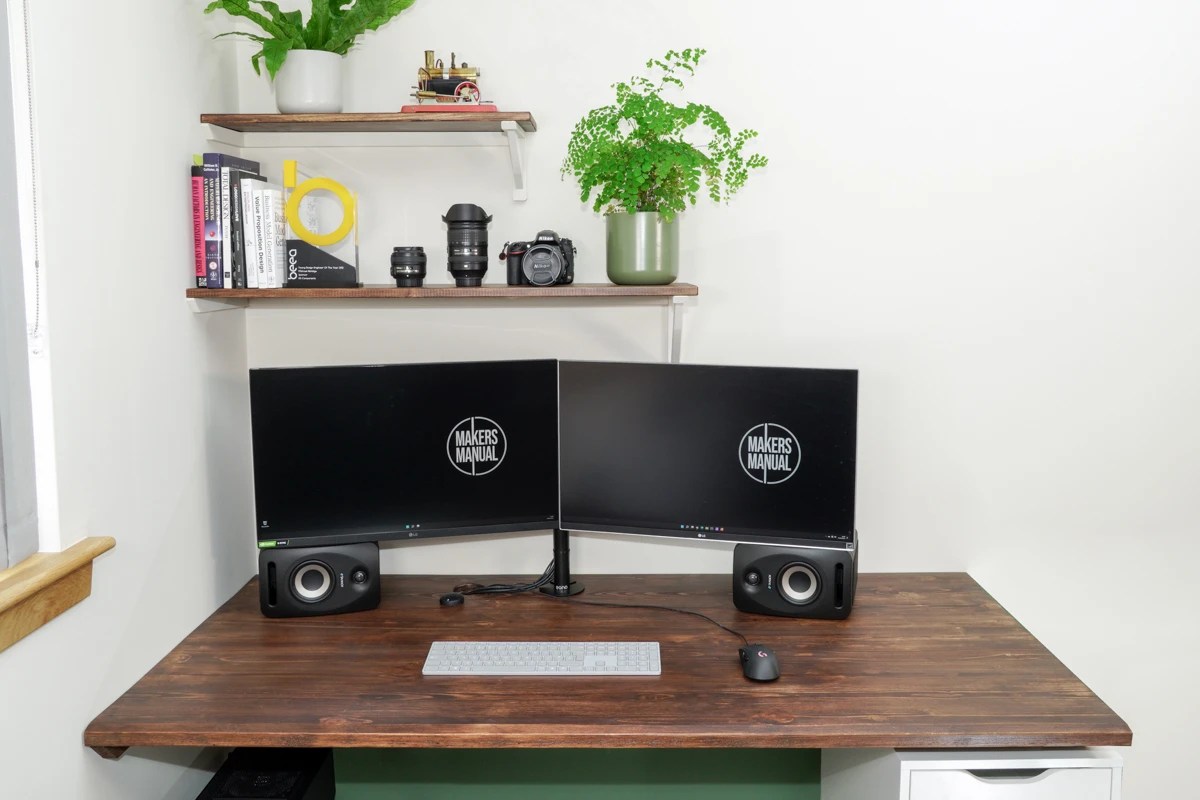 Floating Office Desk from 2x4s FREE DIY Woodworking Plans