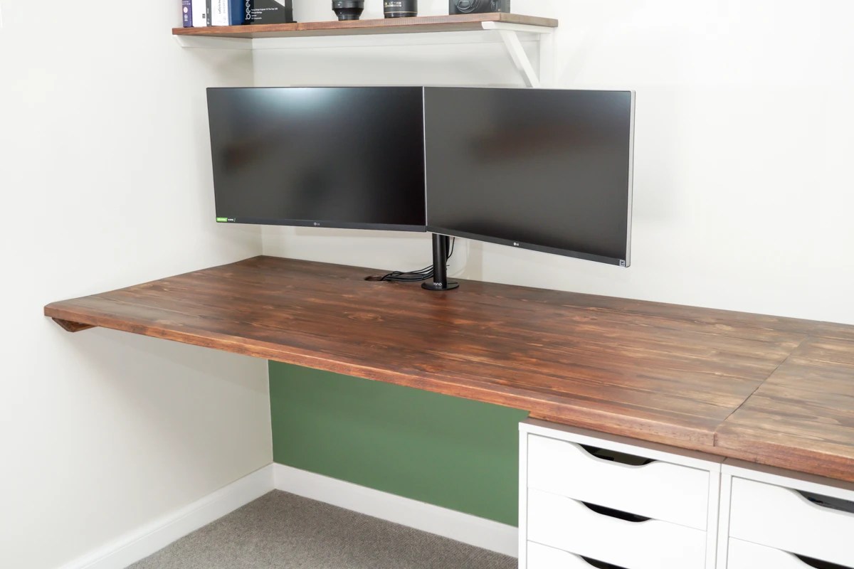 Floating Office Desk from 2x4s FREE DIY Woodworking Plans