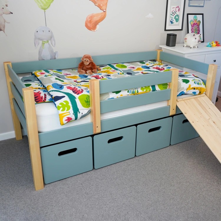 DIY Kids Bed with Storage and Slide Makers Manual Woodworking Plans